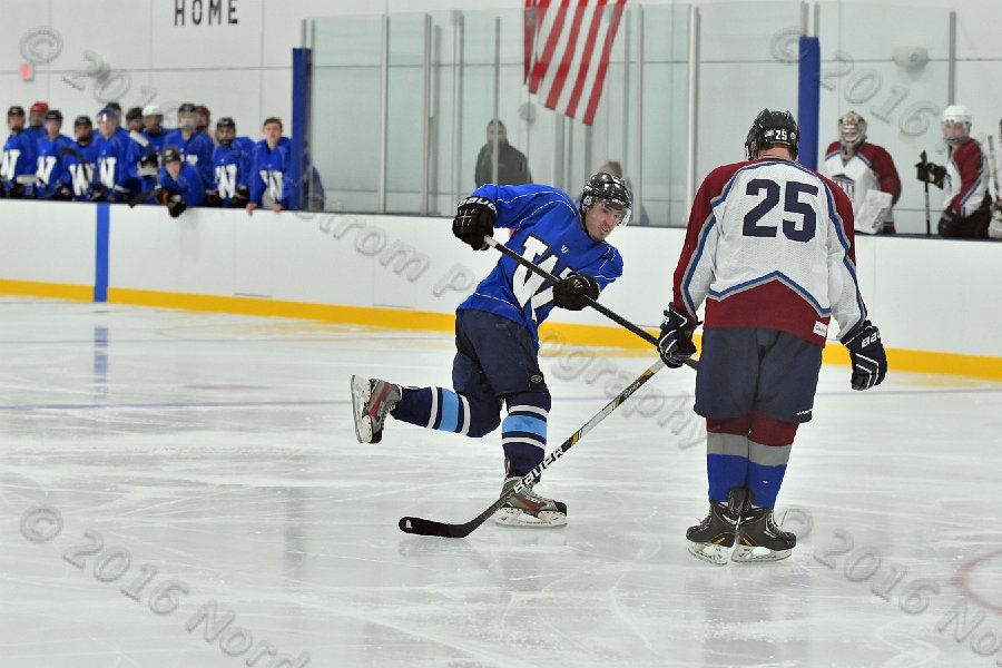 Wheaton College Men\'s Ice Hockey vs Middlesex Community College. - Photo By: KEITH NORDSTROM